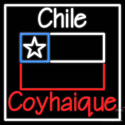 Custom Chile Coyhaique With Flag Real Neon Glass Tube Neon Sign 