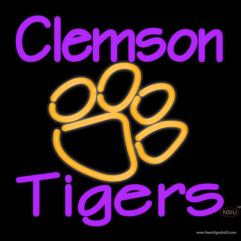 Custom Clemson Tigers Bud Light Logo Real Neon Glass Tube Neon Sign 
