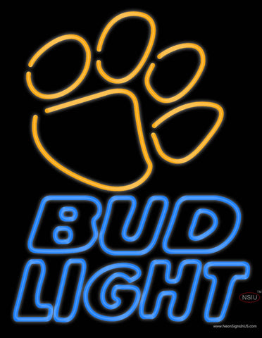 Custom Clemson Tigers Bud Light Logo Real Neon Glass Tube Neon Sign 