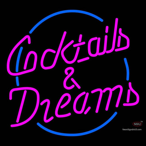 Custom Cocktails Dreams With Border Neon Sign  