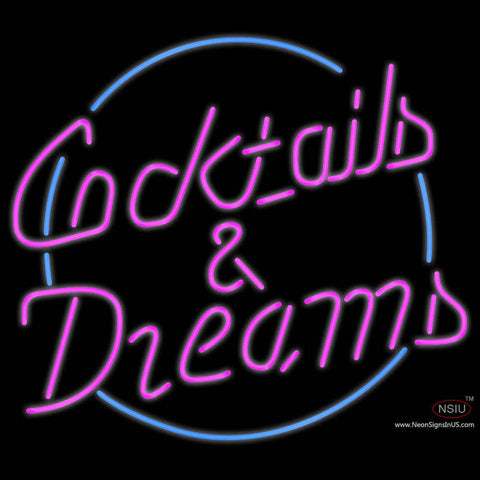 Custom Cocktails Dreams With Border Real Neon Glass Tube Neon Sign 7 