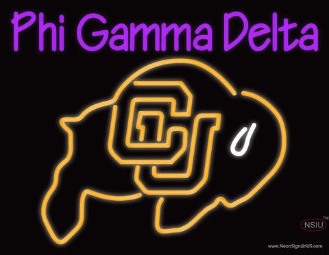 Custom Colorado Buffaloes Phi Gamma Delta Real Neon Glass Tube Neon Sign 
