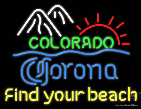 Custom Colorado Corona Find Your Beach Real Neon Glass Tube Neon Sign 