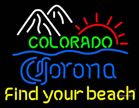 Custom Colorado Corona Find Your Beach Neon Sign  