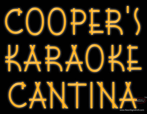 Custom Coopers Karaoke Cantina Real Neon Glass Tube Neon Sign 