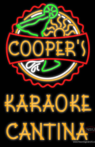 Custom Coopers Karaoke Cantina Real Neon Glass Tube Neon Sign 