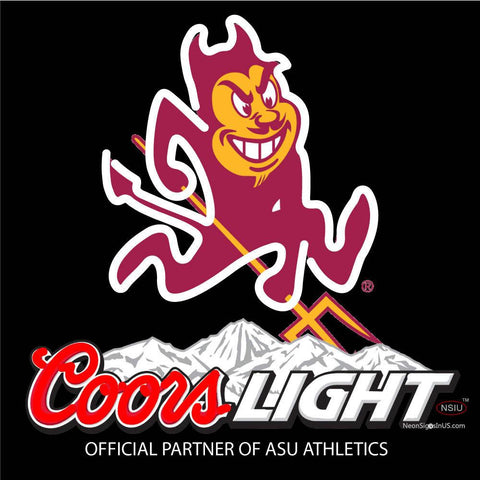 Custom Coors Light Asu Neon Sign  