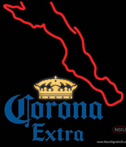 Custom Corona Map Of Baja California Real Neon Glass Tube Neon Sign 