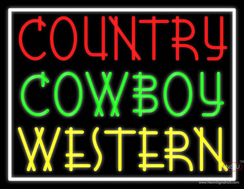 Custom Country Cowboy Western Real Neon Glass Tube Neon Sign 