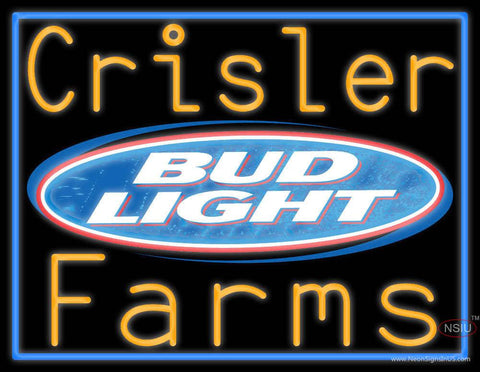 Custom Crisler Farms Bud Light Logo Real Neon Glass Tube Neon Sign 