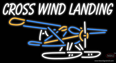 Custom Cross Wind Landing Plane Logo Real Neon Glass Tube Neon Sign 