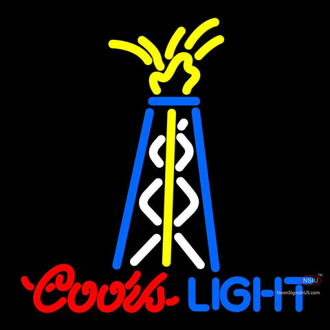 Coors Light Oil Well Neon Beer Sign x 