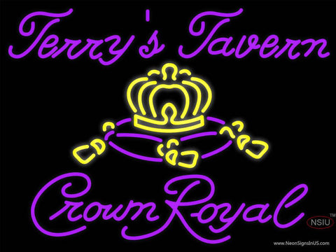 Custom Crown Royal Terrys Tavern Real Neon Glass Tube Neon Sign 