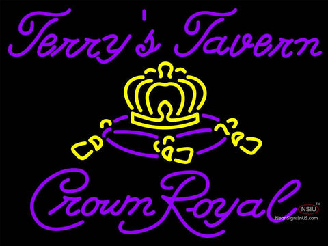 Custom Crown Royal Terrys Tavern Neon Sign  