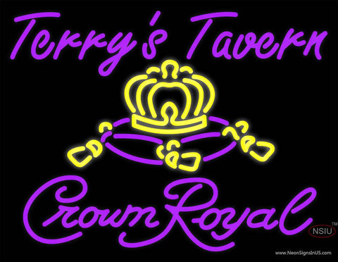 Custom Crown Royal Terrys Tavern Real Neon Glass Tube Neon Sign 