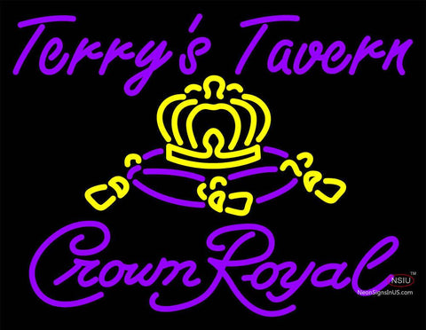 Custom Crown Royal Terrys Tavern Neon Sign  