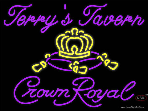 Custom Crown Royal Terrys Tavern Real Neon Glass Tube Neon Sign 