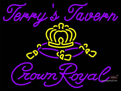 Custom Crown Royal Terrys Tavern Neon Sign  