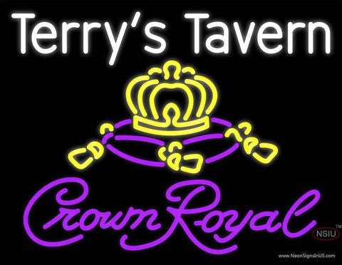 Custom Crown Royal Terrys Tavern Real Neon Glass Tube Neon Sign 