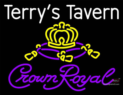 Custom Crown Royal Terrys Tavern Neon Sign  