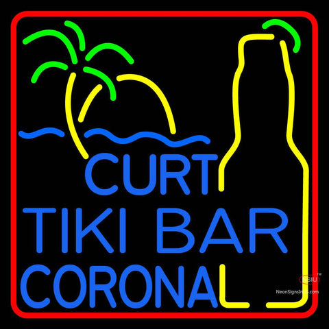 Custom Curt Tiki Bar Corona Logo Neon Sign  