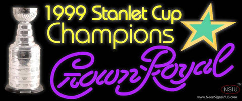 Custom Dallas Stars Stanley Cup Crown Royal Real Neon Glass Tube Neon Sign