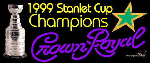 Custom Dallas Stars Stanley Cup Crown Royal Neon Sign 