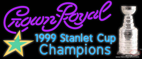 Custom Dallas Stars Stanley Cup Crown Royal Real Neon Glass Tube Neon Sign