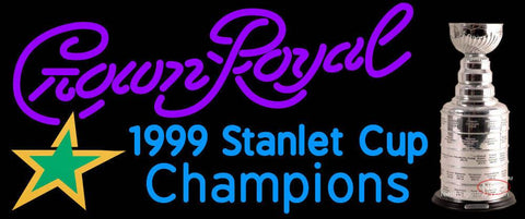 Custom Dallas Stars Stanley Cup Crown Royal Neon Sign 