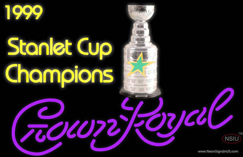 Custom Dallas Stars Stanley Cup Crown Royal Real Neon Glass Tube Neon Sign 7