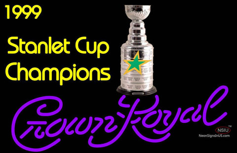 Custom Dallas Stars Stanley Cup Crown Royal Neon Sign 7