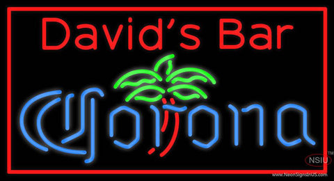 Custom Davids Bar Corona Logo Real Neon Glass Tube Neon Sign 