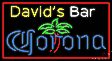 Custom Davids Bar Corona Logo Real Neon Glass Tube Neon Sign 