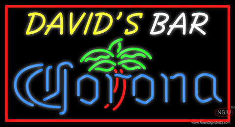 Custom Davids Bar Corona Logo Real Neon Glass Tube Neon Sign 