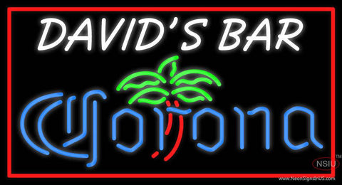 Custom Davids Bar Corona Logo Real Neon Glass Tube Neon Sign 