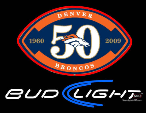Custom Denver Broncos Bud Light Logo Neon Sign  