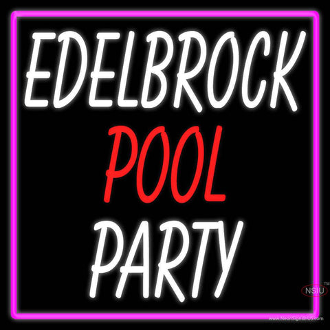 Custom Edelbrock Pool Party Real Neon Glass Tube Neon Sign 