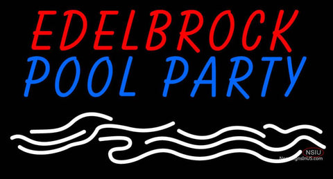 Custom Edelbrock Pool Party With Palm Tree And Wave Neon Sign  