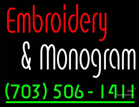 Custom Embroidery And Monogram 7   Neon Sign  