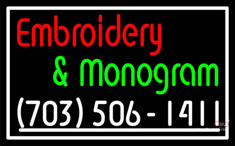 Custom Embroidery And Monogram 7   Neon Sign  