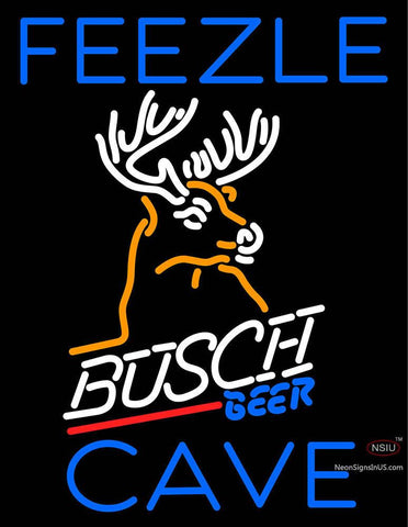 Custom Feezle Cave Busch Beer Mountain Buck Neon Sign  