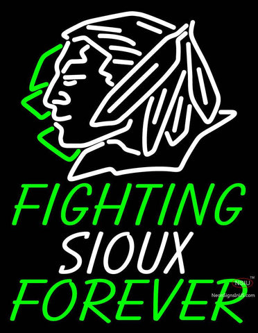 Custom Fighting Sioux Forever Logo Neon Sign  