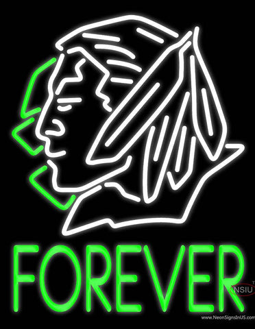 Custom Fighting Sioux Forever Logo Real Neon Glass Tube Neon Sign 