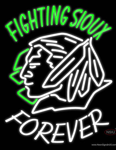 Custom Fighting Sioux Forever Logo Real Neon Glass Tube Neon Sign 