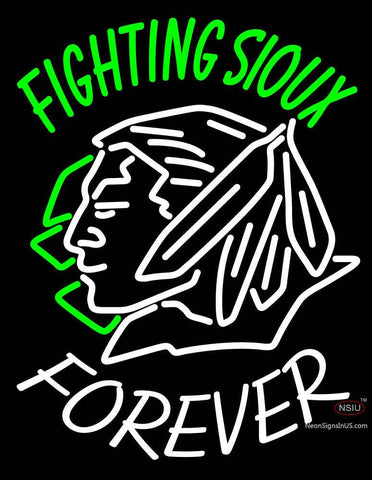Custom Fighting Sioux Forever Logo Neon Sign  