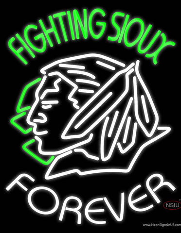Custom Fighting Sioux Forever Logo Real Neon Glass Tube Neon Sign 7 