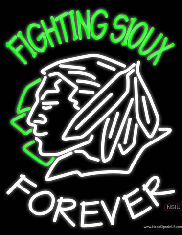 Custom Fighting Sioux Forever Logo Real Neon Glass Tube Neon Sign 