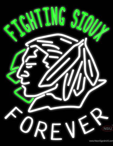 Custom Fighting Sioux Forever Logo Real Neon Glass Tube Neon Sign 