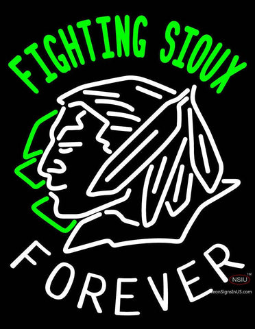 Custom Fighting Sioux Forever Logo Neon Sign  