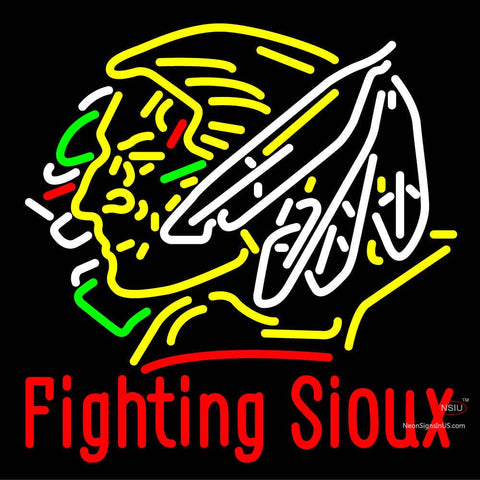 Custom Fighting Sioux Neon Sign  